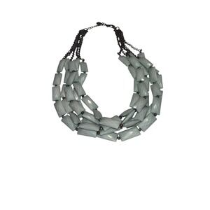 Jack E Ohs NYC Vintage Statement Necklace - Multi-Strand Chunky Mint Green Beads